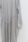 BASERANGE Long-sleeved dress with drawstring waist DRSH Collection Portugal BAS-DRSH-RIB-000-HUI Grey